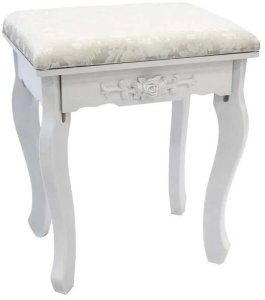 TOALETKA KOSMETYCZNA 3 LUSTRA SKŁADANE TRYPTYK TABORET OŚWIETLENIE LED DO MAKIJAŻU DLA DZIEWCZYNKI KOBIETY 4