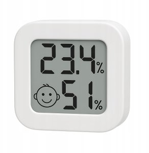 Termometr Elektroniczny Pokojowy Higrometr Cyfrowy Mini LCD Bezprzewodowy 3