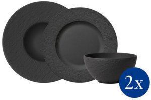 Villeroy & Boch Manufacture Rock dinnerware set, 6-piece, black 1