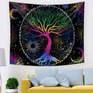 ITIMPORT Dekoracja ŚCIENNA UV OBRAZ Fluorescencyjny GOBELIN ODBLASK 150cm XL Księżyc 6