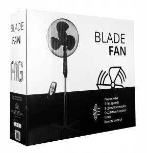 Wentylator Stojący Wiatrak Podgłogowy Na Pilota Timer Oscylacja 40W 3 Tryby 6