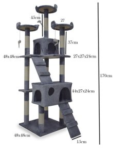 Duży Drapak dla kota legowisko wieża słupki sizalowe wysoki 170cm 5