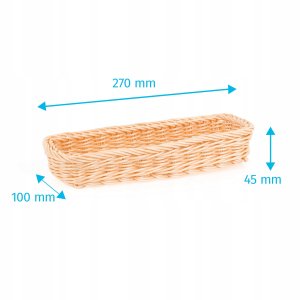 Koszyk na sztućce z polirattanu 270x100x45 mm, beżowy | TECHNICA, Gold Line 2