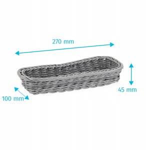 Koszyk na sztućce z polirattanu 270x100x45 mm, szary | TECHNICA, Gold Line 2