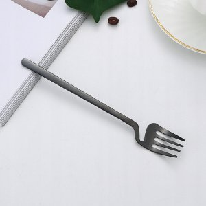 Zestaw SZTUĆCÓW Stal Nierdzewna Nowoczesne 32szt MATOWE Komplet CZARNE 7