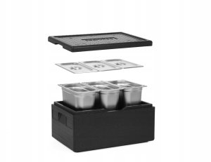 Pojemnik termoizolacyjny GN 1/1, głębokość 233 mm, 40 l, 600x400x283 mm z pokrywą, ładowany od góry | TECHNICA-550001, Silver Line 6