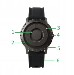 Zegarek MAGNETYCZNY Wyjątkowy KULE Casual BEZ WSKAZÓWEK Czarny UNISEX 3