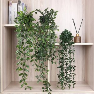 ITIMPORT Zestaw 3 Sztucznych ROŚLINA Komplet WISZĄCY 90cm REALISTYCZNE DOM BIURO XL 2