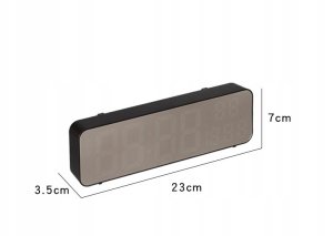 Zegar ŚCIENNY LED Temperatura NAWILŻENIE 12/24 LUSTRO Zielony ŚCIEMNIANIE 3