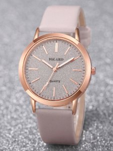 Zegarek DAMSKI Ekoskóra WYGODNY KLASYCZNY Kwarcowy ELEGANCKI MODNY Różowy 11