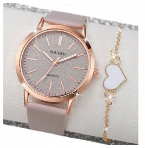 Zegarek DAMSKI Ekoskóra WYGODNY KLASYCZNY Kwarcowy ELEGANCKI MODNY Różowy 13