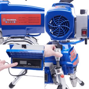 Techrebal Agregat Malarski do Malowania 3000W 3,2L/min Pistolet 3x Dysza Lanca Wąż 10m 10