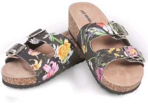 WYGODNE KLAPKI W KWIATY NA KOTURNIE BUTY 36 1