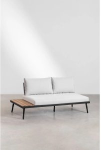 Zestaw ogrodowy: 4-osobowy narożnik ze stolikiem kawowym, aluminium i drewno akacjowe Kalen 3