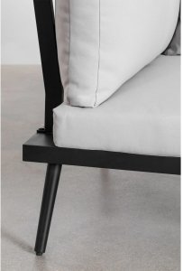 Zestaw ogrodowy: 4-osobowy narożnik ze stolikiem kawowym, aluminium i drewno akacjowe Kalen 5