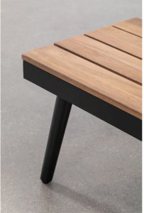 Zestaw ogrodowy: 4-osobowy narożnik ze stolikiem kawowym, aluminium i drewno akacjowe Kalen 8