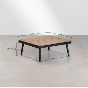 Zestaw ogrodowy: 4-osobowy narożnik ze stolikiem kawowym, aluminium i drewno akacjowe Kalen 10