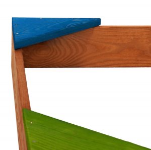 Piaskownica drewniana dla dzieci 90x90 cm impregnowana, z ławkami narożnymi i agrowłókniną UNIWERSALNY 12