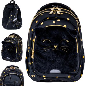 Plecak szkolny futrzany kotek Fluffy Kitty AB330 3 komorowy 20l ASTRABAG 1