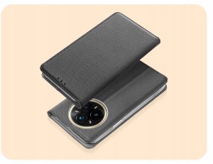 ETUI Z KLAPKĄ DO REALME 14 PRO PLUS CZARNE ZAMYKANE MAGNETYCZNE KABURA CASE 2