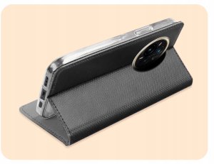 ETUI Z KLAPKĄ DO REALME 14 PRO PLUS CZARNE ZAMYKANE MAGNETYCZNE KABURA CASE 5