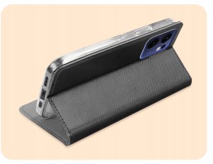 ETUI Z KLAPKĄ DO OPPO RENO13 5G CZARNE ZAMYKANE MAGNETYCZNE KABURA OCHRONNE 5