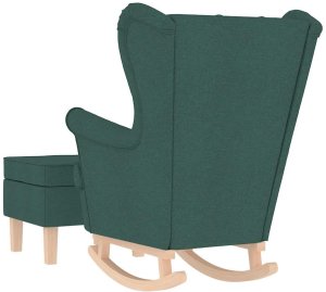 vidaXL Fotel bujany z podnóżkiem, ciemnozielony, tkanina 6