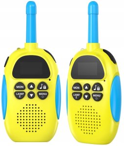 Zestaw 2x Radiotelefon Krótkofalówka Walkie Talkie 3km 16 kanałów KiddoBoo / Żółty 1