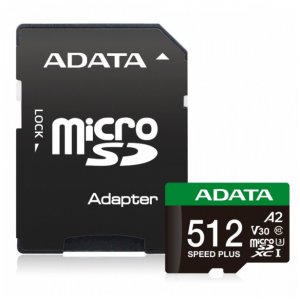 Karta ADATA Speed Plus MicroSDXC 512 GB Class 3 UHS-I/U3 A2 V30 (UD512GUI3V30A2SP-RA1) 1