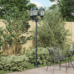 Słup ogrodowy 3-lampowy E27 Zielony 220 cm Aluminium 1