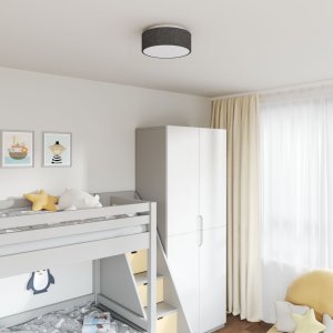 Lampa sufitowa z gwiezdnym kloszem Czarny  30 cm Tkanina E27 1