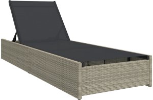 Leżak Beżowy 60x200x27 cm Rattan Poli 2