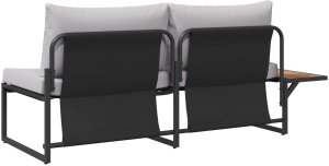 vidaXL Sofa ogrodowa 2-osobowa z jasnoszarymi poduszkami 5