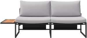 vidaXL Sofa ogrodowa 2-osobowa z jasnoszarymi poduszkami 6