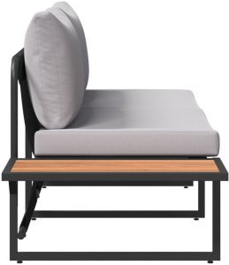 vidaXL Sofa ogrodowa 2-osobowa z jasnoszarymi poduszkami 7
