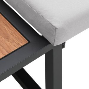 vidaXL Sofa ogrodowa 2-osobowa z jasnoszarymi poduszkami 10