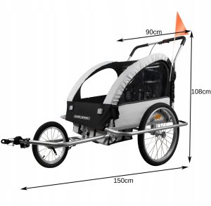 Przyczepka rowerowa amortyzowana 3w1 Kruzzel 25372 3
