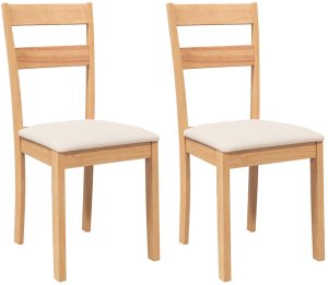 vidaXL Krzesła do jadalni z poduszkami 2 szt. drewno lite guma 2
