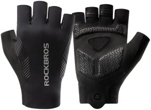 Rękawiczki rowerowe Rockbros wiosna/lato/jesień, krótkie palce, rozmiar: XXL - czarne 1