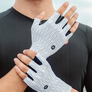 Rękawiczki kolarskie Rockbros szosowe rozmiar: M - biało-czarne 8