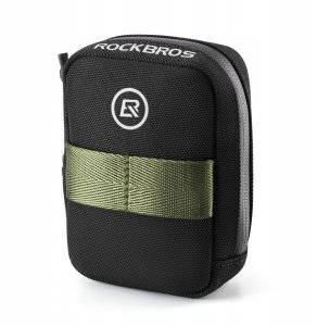 Mini torba podsiodłowa Rockbros z uchwytem na naboje CO2 - czarno-zielona 1