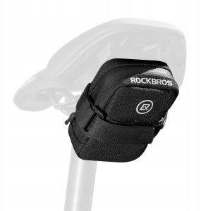 Mini torba podsiodłowa Rockbros z uchwytem na naboje CO2 - czarno-zielona 4