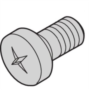 Śruba krzyżakowa SCHROFF, podwyższona, z wgłębieniem krzyżowym, M2,5 x 8 mm, samogwintująca, ocynkowana 1