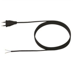 Kabel zasilający BACHMANN 2x0,75 2m czarny, wtyczka Euro H03VVH2-F rozpakowany 1