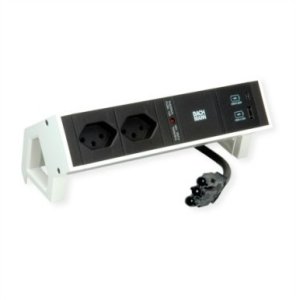 BACHMANN DESK2 2xCH 1xUSB A/C 22W, 0,2m GST18 RAL9010 Szwajcaria 1