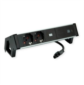 BACHMANN DESK2 ALU BLACK 2xP40, 1xUSBC 60W 0,2m GST18 Italia 1