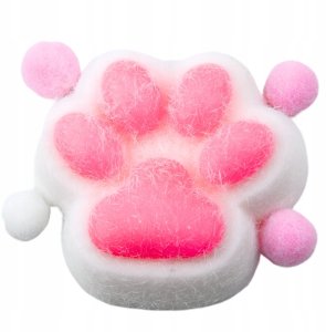 Gniotek Kocia Łapka Zabawka Antystresowa Sensoryczna Sierść Squishy Biała 2
