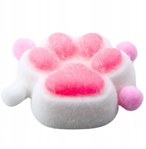 Gniotek Kocia Łapka Zabawka Antystresowa Sensoryczna Sierść Squishy Biała 3
