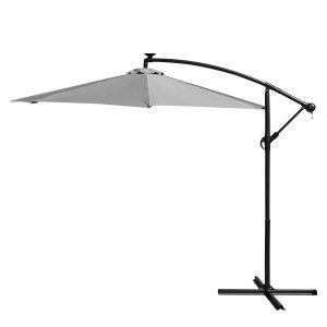 DUŻY PARASOL OGRODOWY ZE ŚWIATEŁKAMI SOLARNYMI LED 2