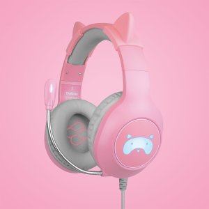 FR-TEC Tanooki Zestaw słuchawkowy Przewodowa Opaska na głowę Gaming Szary, Różowy 2